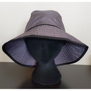 August Hat Company Polyester Bucket Hat Gray Black Large Brim Sun Lightweight